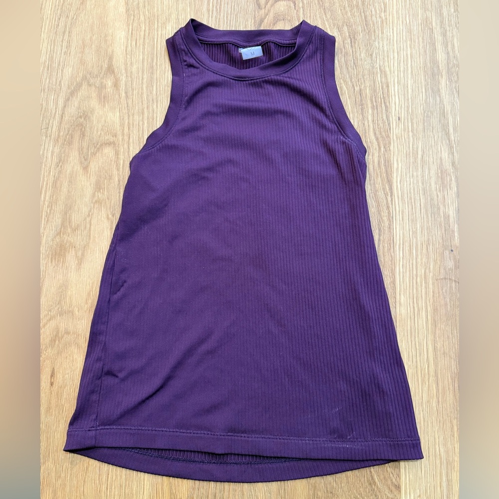 CALIA Purple Sleeveless Ribbed Tank Top